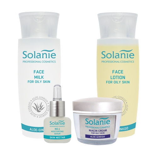 Kit pentru ten gras, seboreic, uscat - mic - Solanie