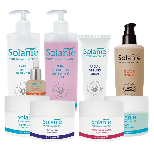 Tratament pentru Ten Gras, Seboreic, Uleios - Kit Mare - Solanie - cu masca cu sulf