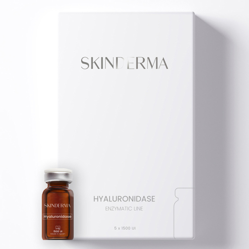 Fiola pentru fermitate si drenaj limfatic Hialuronidaza - 1500 UI x 5 buc - cutie - Skinderma