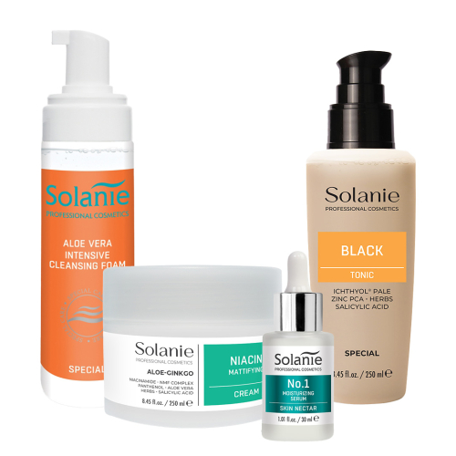 Kit pentru ten gras, seboreic, uscat - mare - Solanie