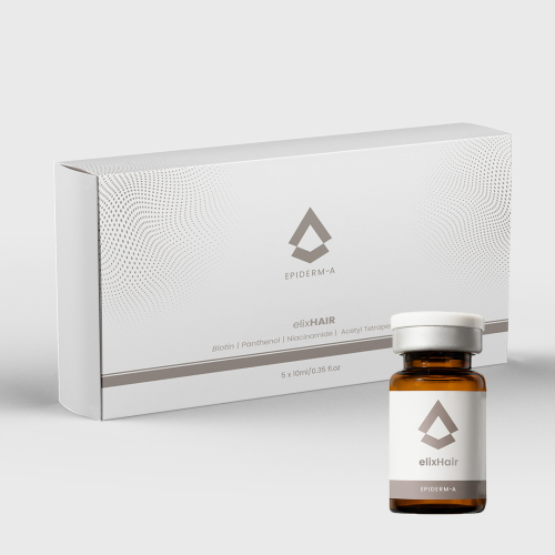 Cocktail pentru Cresterea si Fortificarea Parului - ElixHair - 10 ml x 5 buc - cutie - Epiderm-A