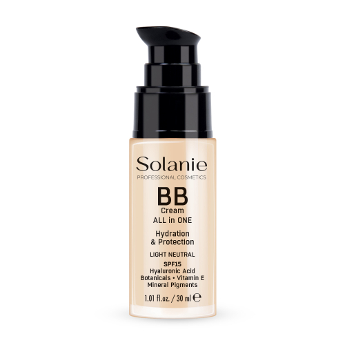Crema BB cu acid hialuronic si protectie solara SPF 15 - Light Neutral - 30 ml - Solanie