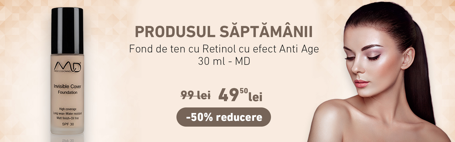 Fond de ten cu Retinol cu efect Anti Age - 30 ml - MD cu -50% reducere