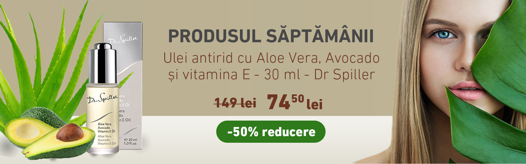 Ulei antirid cu Aloe Vera, Avocado si vitamina E - 30 ml - Dr Spiller cu -50% reducere