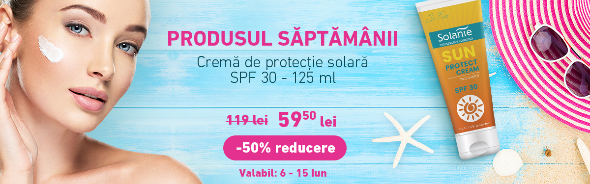 Crema de protectie solara pentru fata si corp SPF 30 - 125 ml - Solanie cu -50% reducere