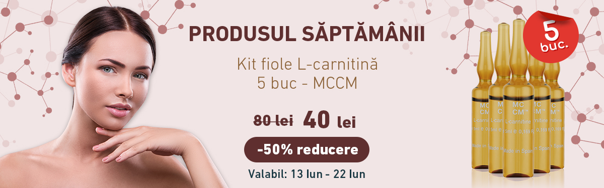 Kit fiole L-carnitina - 5 buc - MCCM cu -50% reducere